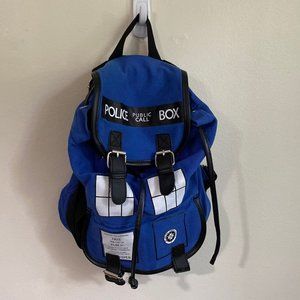 Doctor Who TARDIS Police Public Call Box Licensed Backpack Knapsack Blue Bag